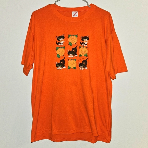 Vintage Jerzees Halloween T-Shirt Orange - Picture 1 of 6